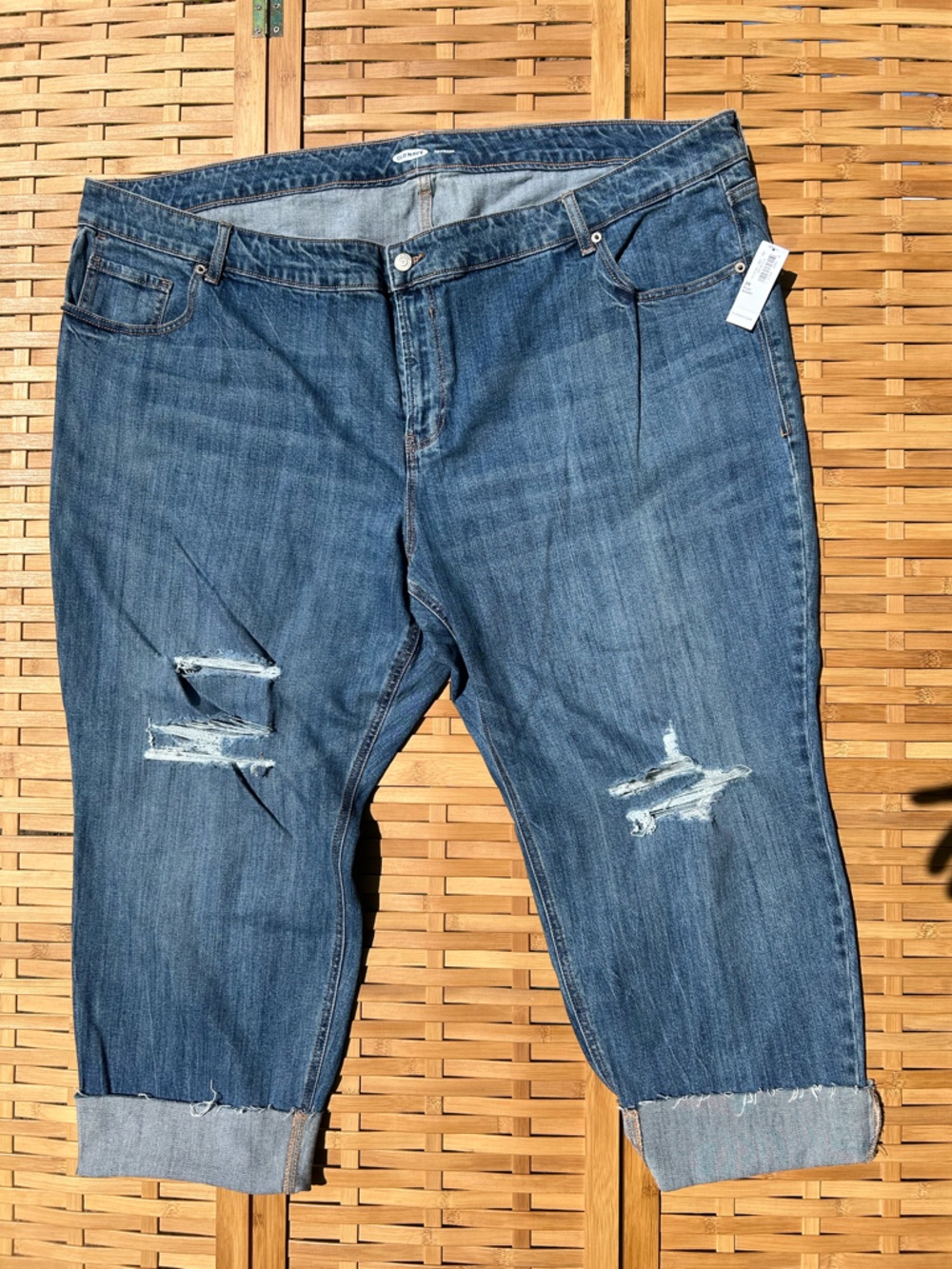 Old Navy Blue Distressed Boyfriend Jeans